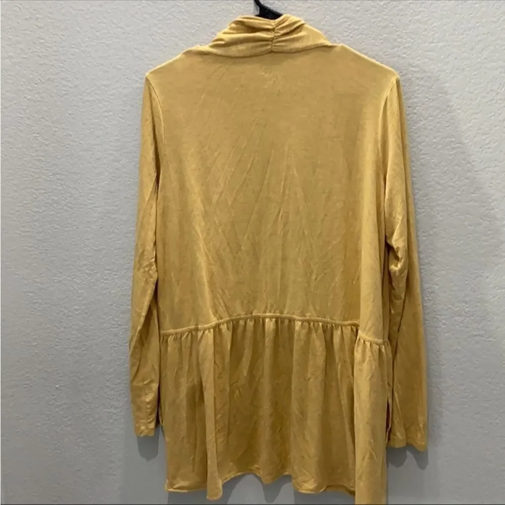 LOGO Golden yellow draping comfy cardigan size L